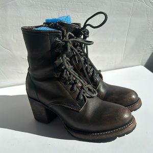 Freebird By Steven Cavalier Leather Women's Ankle Boots In Black Distressed-Sz 8